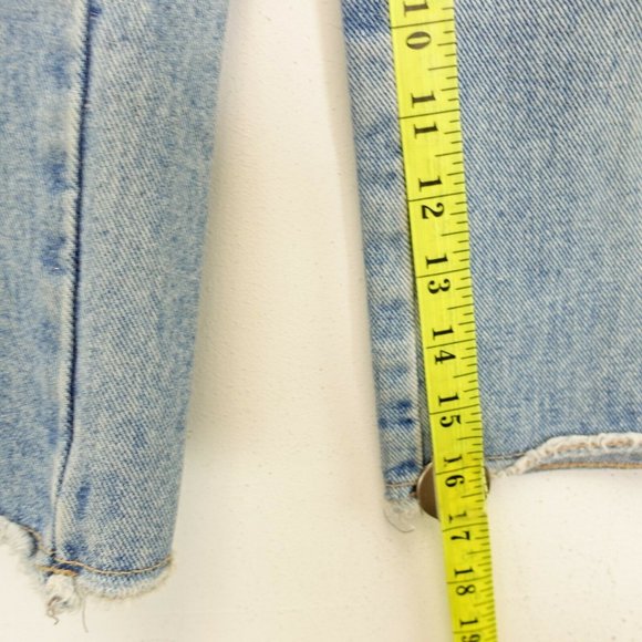 RAVE GIRL Girls Light Blue Washed‎ Denim Jeans 8 Straight Cut Raw Hem Mid Rise - Picture 9 of 12